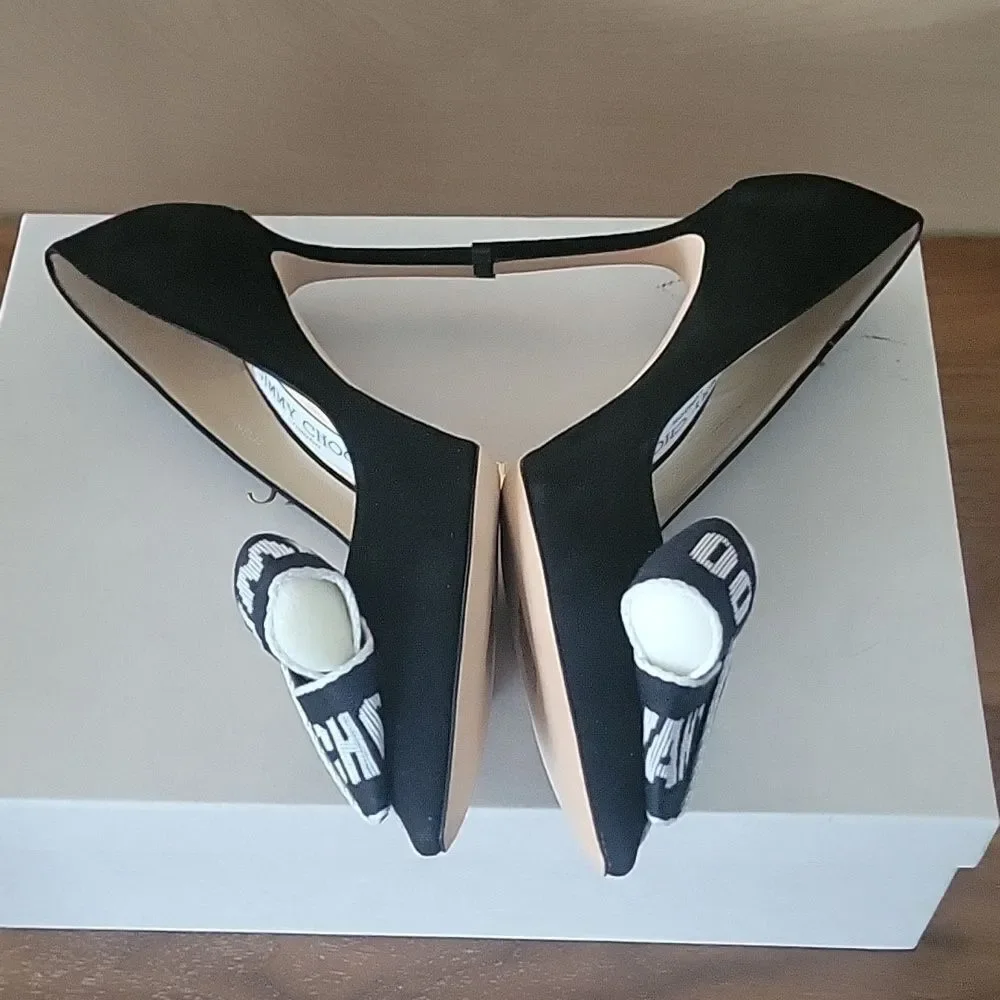NWT Jimmy Choo 35.5 Tegan 5 Black Bow Girly Dainty Coquette Suede Heels Pumps